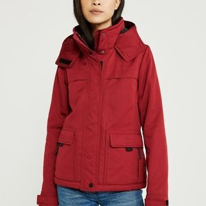 NEW Abercrombie XL red cold weather winter water resistant jacket